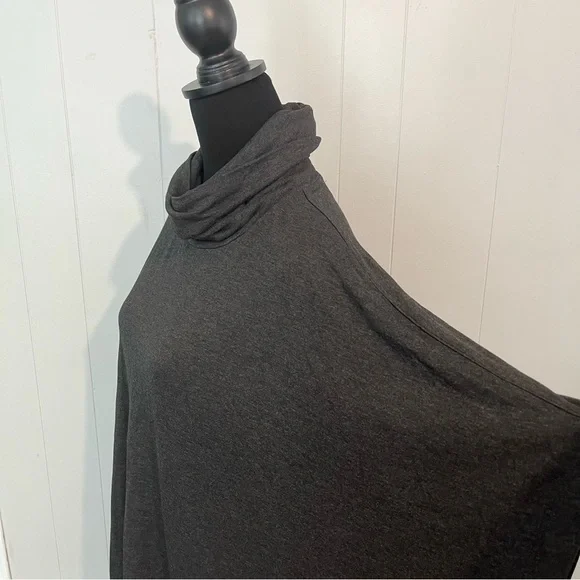 Workshop Republic Clothing Poncho Charcoal Heather High Loose Neck Soft … - Picture 4 of 10